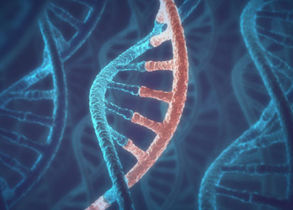DNA strands representing rare disease